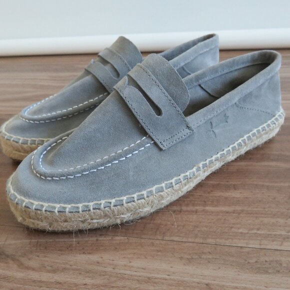 MANEBI Hamptons Loafers Espadrilles in Gray Suede Minimalist Quiet Luxury US 6 - Picture 2 of 12